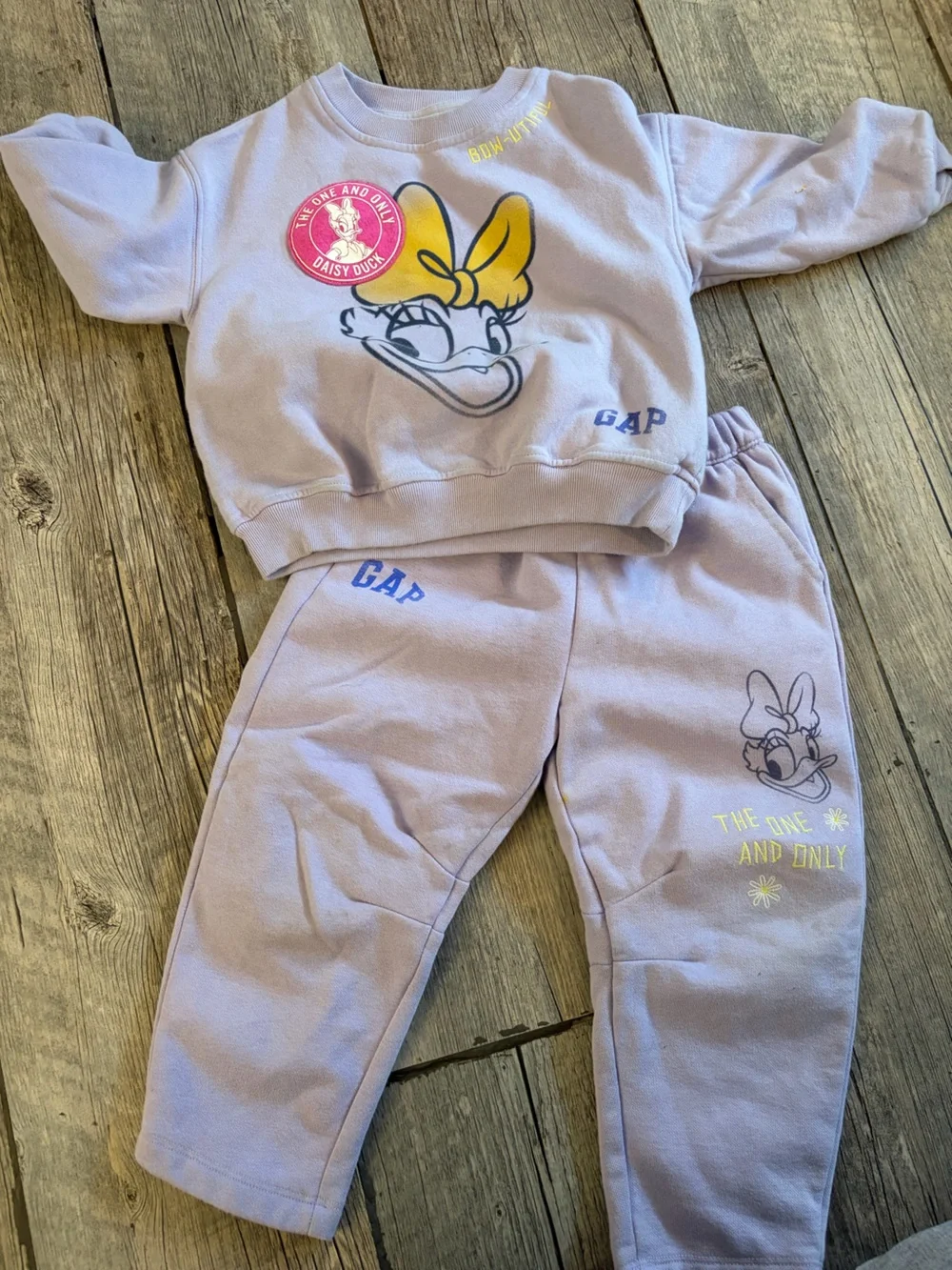 GAP Kids Lilac Sweatpants with Daisy & Character Prints